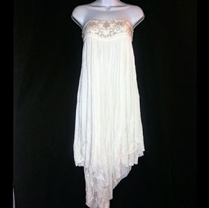White gauzy free people dress